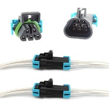 2 Pack 5 Pin Male and Female Sealed Headlight Assembly Connector Plug Pigtail