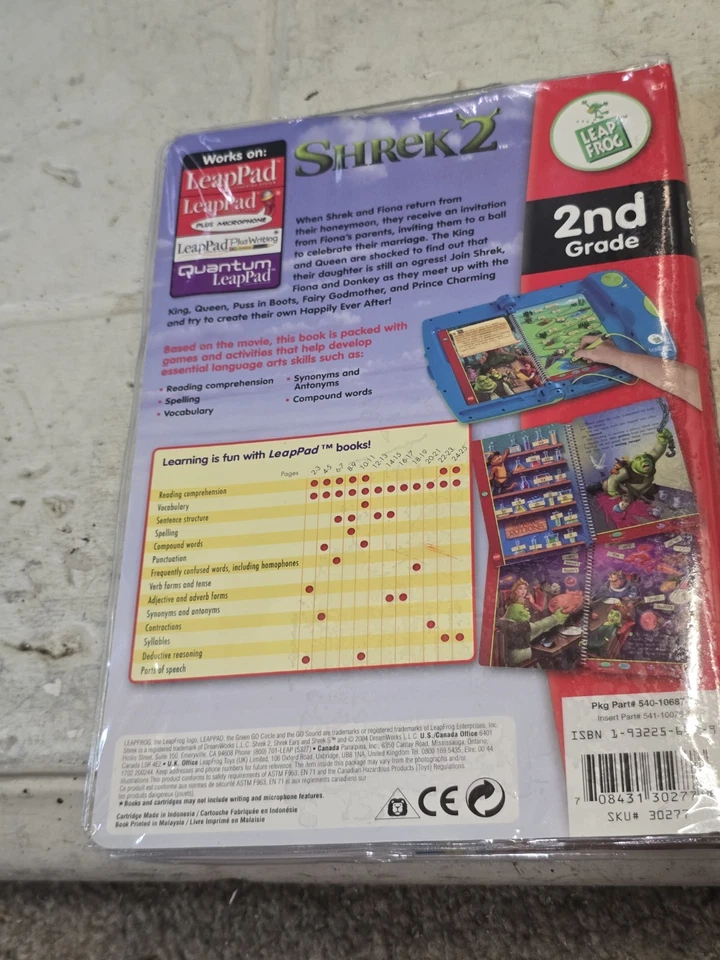 Shrek 2 LeapFrog LeapPad Reading Storybook & Cartridge 2nd Grade LEAP FROG PAD - Image 3 of 4