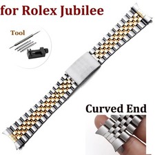 Bracciale Jubilee estremità curva per Rolex Datejust acciaio inox 18-21 mm