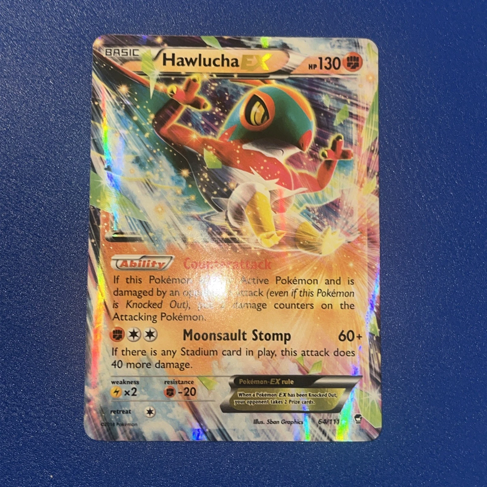 Hawlucha EX 64/111 XY Furious Fists Ultra Rare 2014 English LP-