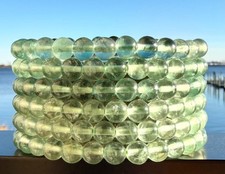 Wholesale 6 Pcs 6mm Green Fluorite Natural Crystal Stretch Bracelet 7.5"