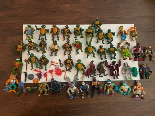 Huge Vintage 80s 90s Teenage Mutant Ninja Turtles Action Figure Accessories Lot