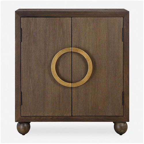 Uttermost 50090 Mayenne 32"W 2 Door Oak Cabinet - Brass / Natural - Picture 5 of 5