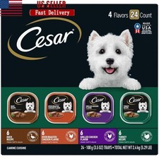 Gourmet Wet Dog Food Variety Pack Poultry Duck Chicken Turkey 24 Trays 3.5oz New
