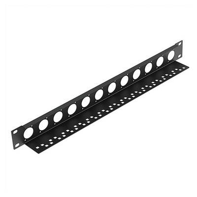 Penn Elcom 1HE Rack Panel gelocht für 12 x D-Serie Stecker mit Kabelträger