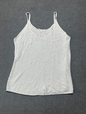 Women s White Knit Sweater Tank Top Spaghetti Strap Casual Size Small