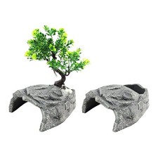 1x Reptile Hide Rock Resin Reptile Cave Resin Rock Shelter For Lizard, Turtle