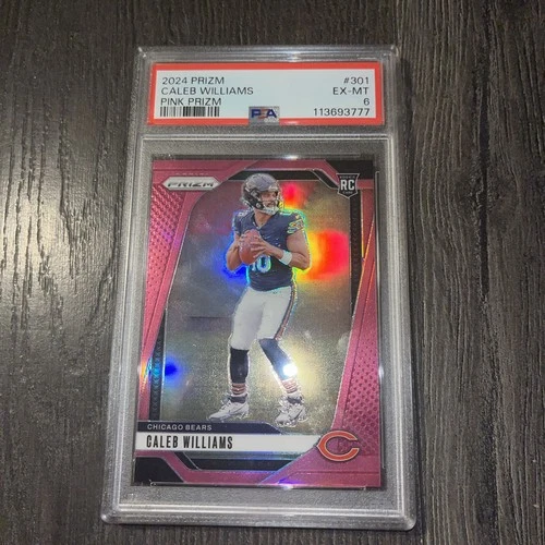 2024 Panini Prizm Rookies Caleb Williams #301 Pink Prizm RC Chicago Bears PSA 6