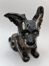 VTG Scottish Terrier Dog Planter Black  White Porcelain Japan