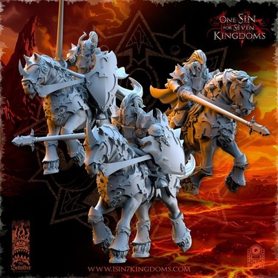 3x Realms of Mayhem Knights Beholder für Chaos Warriors Fantasy Tabletop Ritter