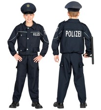 Widmann Polizist Jacket, Pants, Hat 128 cm / 5-7 Years Blue