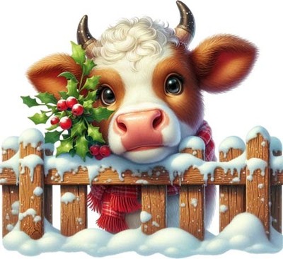 Weihnachten Highland Kuh Wandbild Schlafzimmer Fenster Auto Vinyl Aufkleber Abziehbild 6 Größen