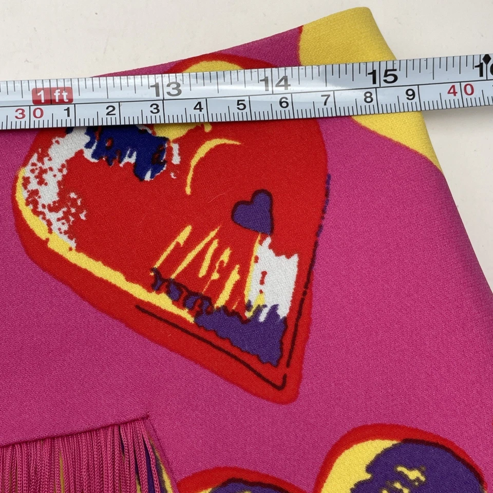 Minifalda Versace para H&M Rosa Seda Flecos Estampado Corazón Rosa 10 Foto 3 de 4