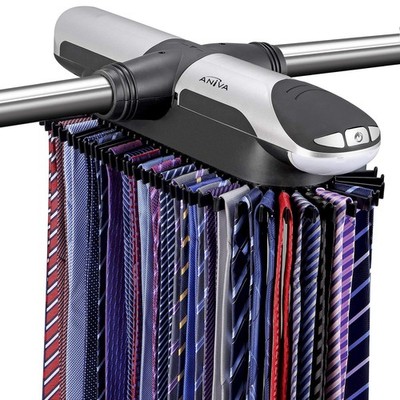 MOTORIZED TIE RACK CLOSET ORGANIZER WITH LED LIGHTS INCLUDES J HOOKS FOR WIRED S