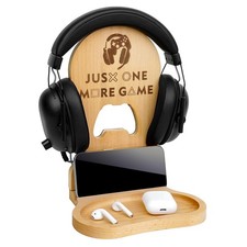 Wooden Gaming Headset Stand With Light Headphone Holder PC Gamer Decor