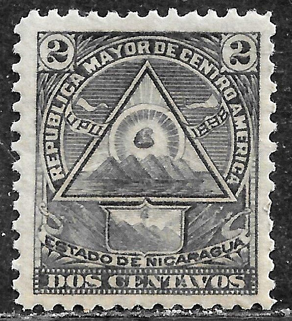 HICK GIRL- MINT NICARAGUA STAMP   SC#109B  1898  COAT OF ARMS   H550