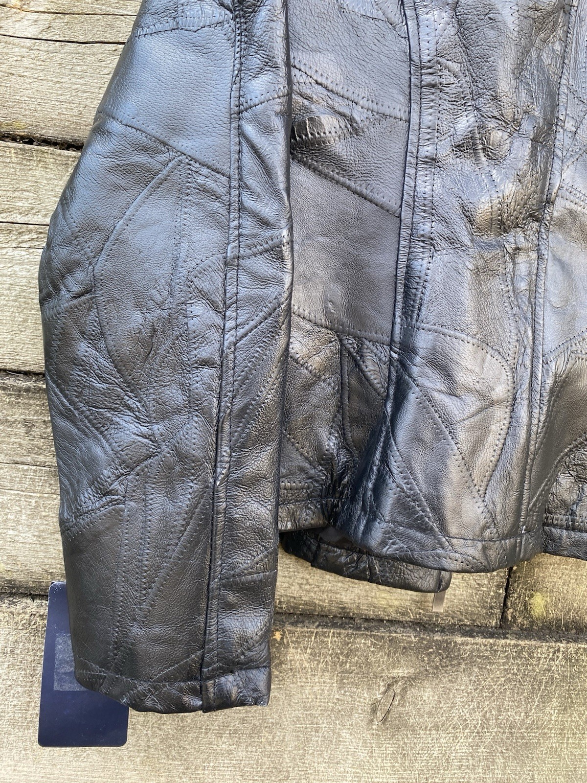 Leather Works Genuine Jacket Patchwork Motorcycle… - image 17