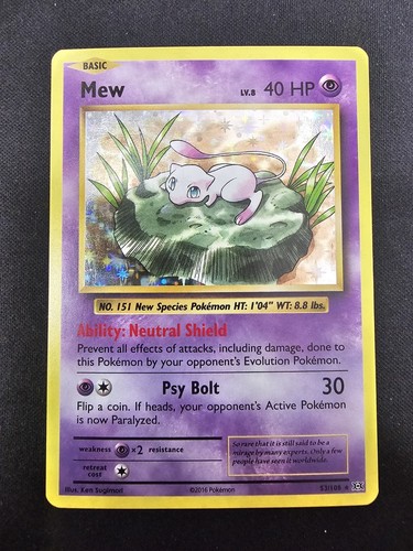 Mew 53/108 HoloRare Xy Evolutions Deck Exclusives LP