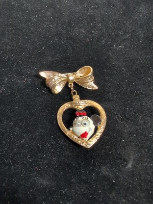 Vintage  Minnie Mouse Brooch with Moving Eyes Walt Disney Productions Rare