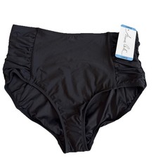 Anne Cole Size Large Limited Edition Women's High Waist Black Bikini Bottom NWT