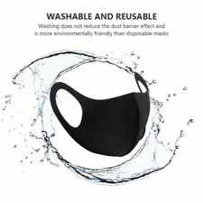 5 x REUSABLE WASHABLE Black Increase Ventilation Face Mask With Filter Valve UK