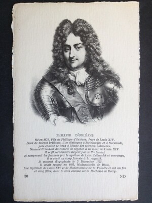 cpa GRAVUR grünes Papier Ingres ROYALTY FRANCE Porträt von PHILIPPE D'ORLÉANS