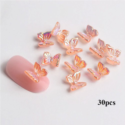 Nail Jewelry Manicure 3D Crystal Butterfly 30PCS Nail Rhinestones New Beauty - Picture 13 of 26