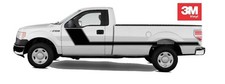 Angled Hockey 3M Vinyl Sticker Decal Stripe Ford F150 09-14 Regular Cab Long Bed
