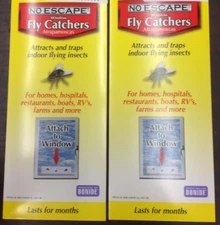 2 Pack Revenge No Escape Window Fly Catchers, 4 Strips Each, 8 Total