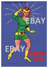 POWER PIN-UP Print - JEAN GREY / MARVEL GIRL X-Men Vintage Art Marvel UK Dist