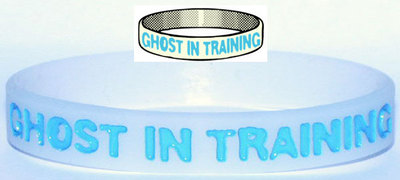 Ghost in Training Wristband Glow the Dark Death Gothic Spirit Apparition TW019