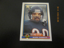 MARK CARRIER BEARS 1991 BOWMAN SUPER STAR  ROOKIE CARD #4. rookie card picture