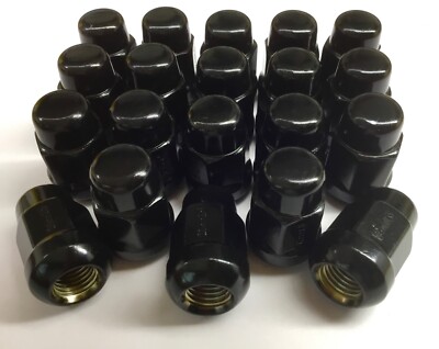 20 GORILLA 12x1.50 Ball Seat BLACK CHROME Lug Nuts 19mm Hex for