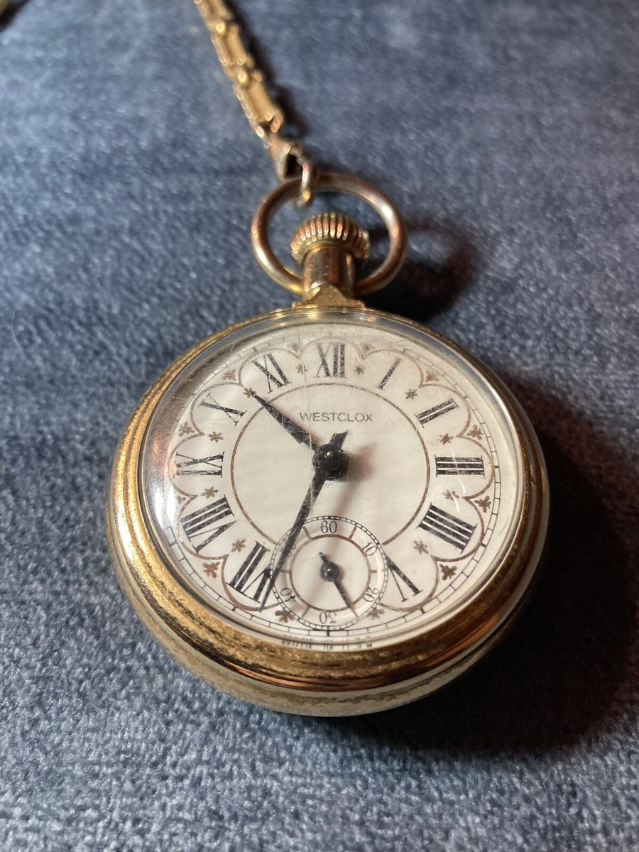 Train Conductor Gold Train Pocket Watch Westclox Engraved Train