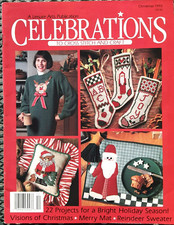 Vintage CELEBRATIONS Cross Stitch Pattern Magazine Leisure Arts Christmas 93 H