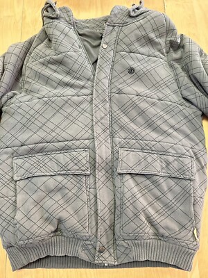 Element Brand Jacket Men s Size XL Grey Fall Winter Season Button Hood