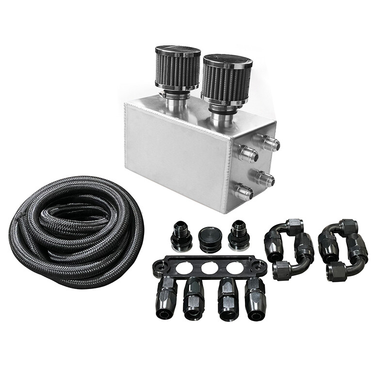 Catch Can Kit Breather Box For Honda Acura Turbo 4 Port