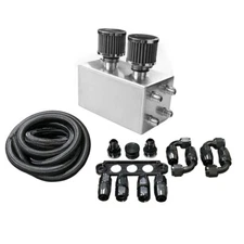 Universal Oil Catch Can Kit Breather Box for Honda Acura Turbo 4 Port