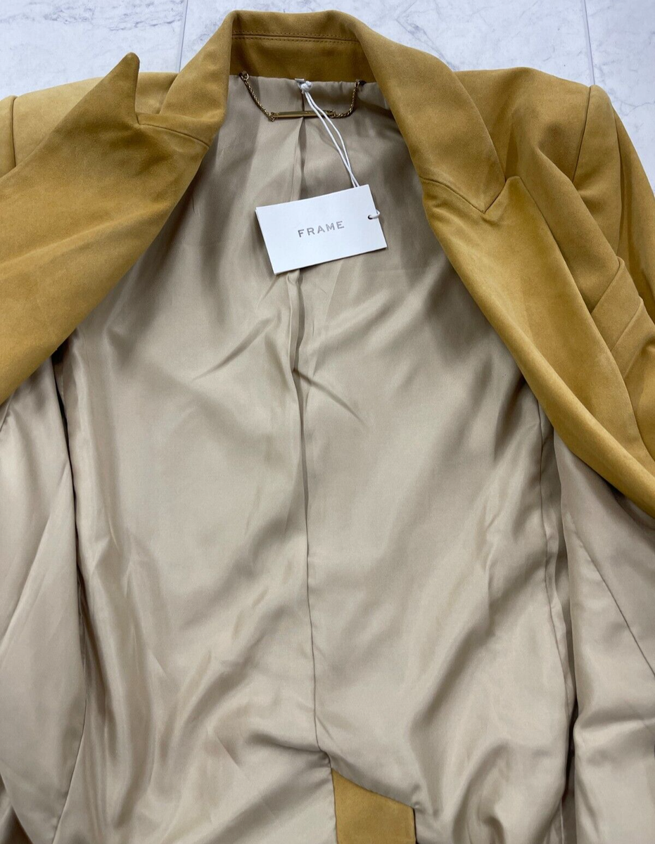 Frame $998 Classic Suede Di Leather Blazer In Tan Size: XXS | eBay