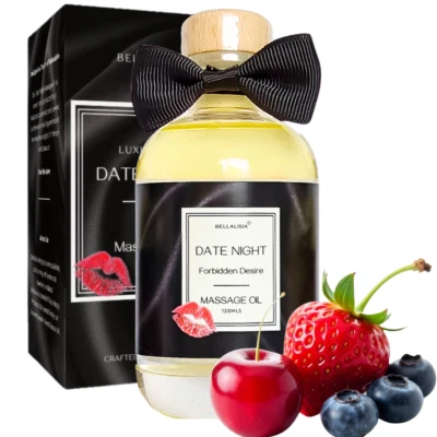 BELLALISIA Luxury Wild Berry Sensual Couples Body Massage Oil For Erotic Fun Date Nights