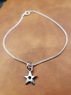 Sterling Silver Bracelet w/Repurposed Dior Star Charm (from Dior Bracelet)