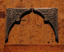 2x brass ornament corners bookbinding gilding bookbinder embossing Art Nouveau