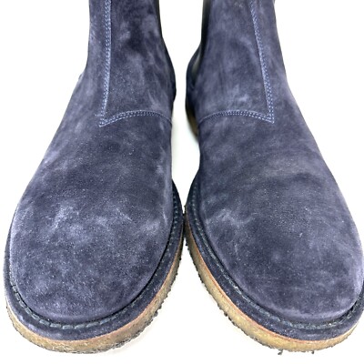 Vince Mens Navy Blue Suede Pull On Ankle Chelsea Boots Crepe  display picture 3