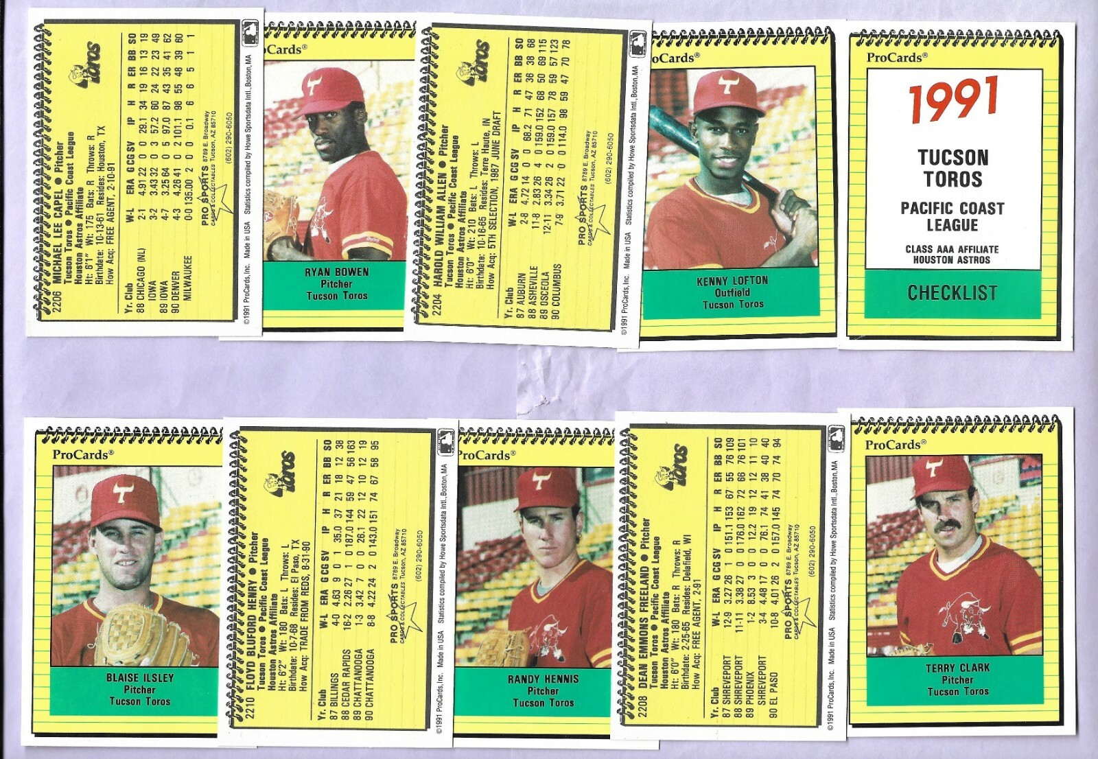 1991 ProCards Tucson Toros 28 card team set Kenny Lofton Eric Anthony 