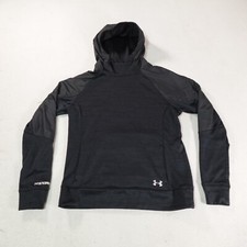 Under Armour Storm Hoodie Womens Small Black Stretch Pullover Outdoor Gym Run