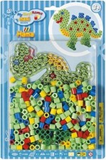 Hama Dinosaur Maxi Beads Kit 250 Beads 1 Dinosaur Pegboard - Multicolour