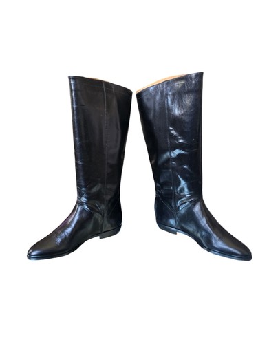 Vintage New black Leather Aigner Women's Boots Size 5 M - Picture 16 of 22