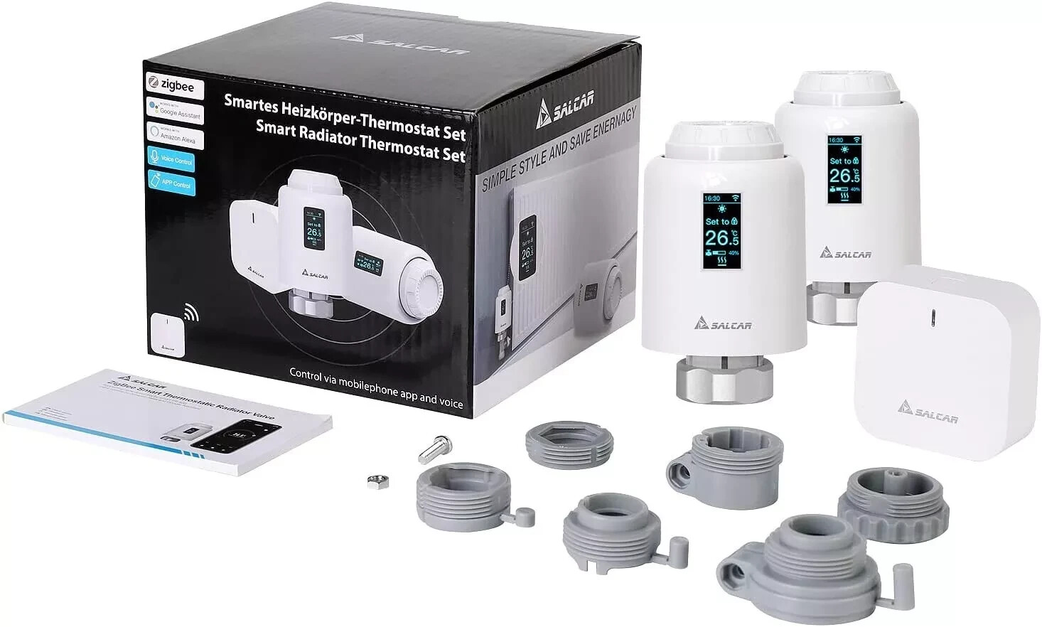 Tête thermostatique connectée intelligente SALCAR compatible Alexa