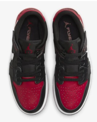 NIKE JORDAN 1 LOW FLYEASE GYM RED/BLK WHT Men's Size 9 New W