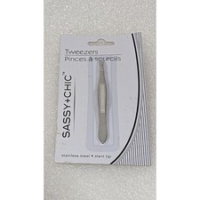 Sassy  Chic Stainless Steel Slant Tip Tweezers